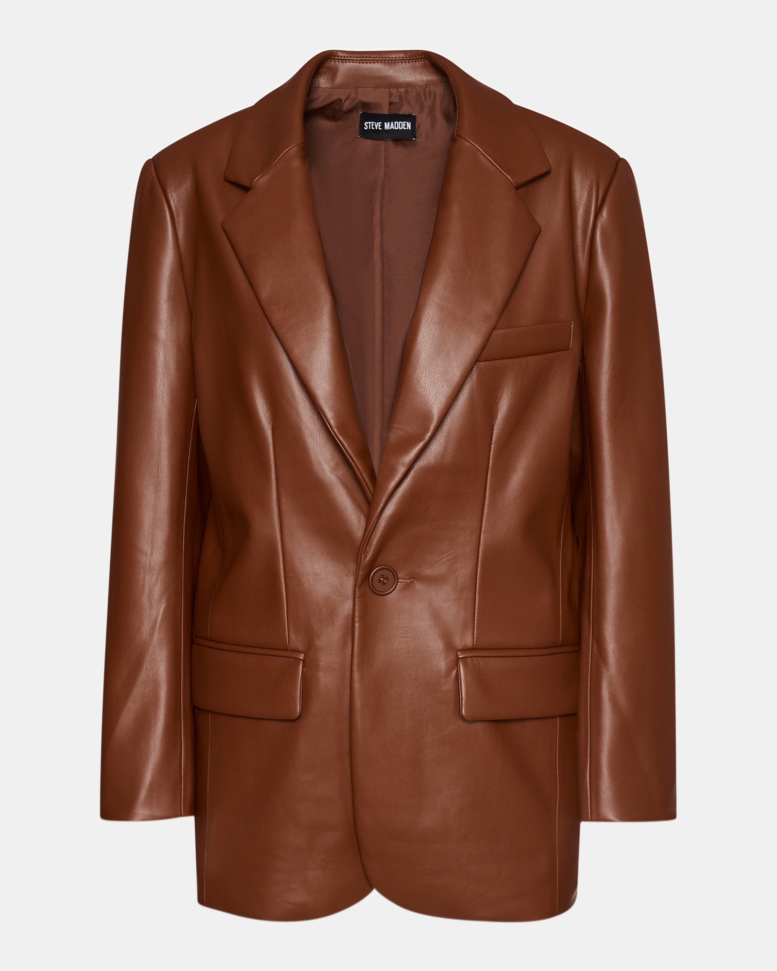 IMAAN FAUX LEATHER BLAZER COGNAC - SM REBOOTED