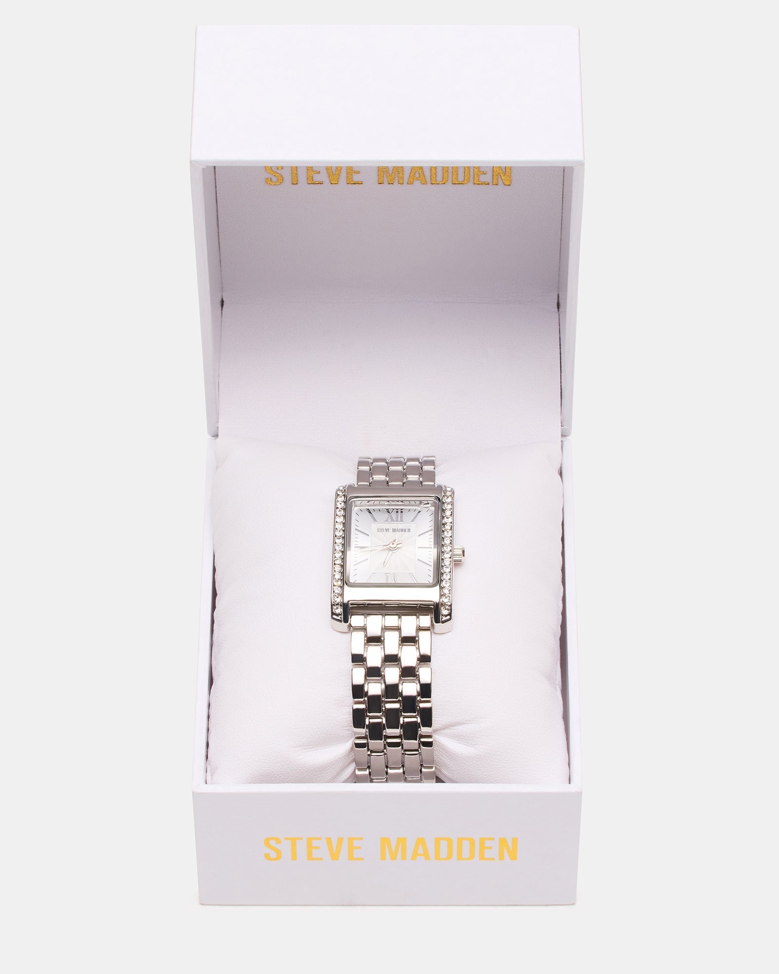 WOMEN'S SQUARE STAINLESS STEEL WATCH SILVER