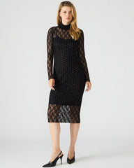VIVIENNE STUDDED LACE DRESS BLACK
