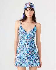 SHEILA DRESS TEAL PAISLEY