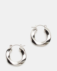 SMALL TWISTED HOOPS SILVER